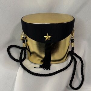 Vintage Bob Mackie Black & Gold Star Mini Bag Evening Crossbody Rare